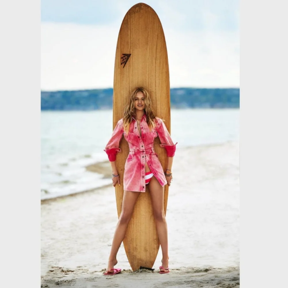 Roberto Cavalli Pink Acid Washed Denim Western Style Long Sleeve Mini Dress - Picture 4 of 13